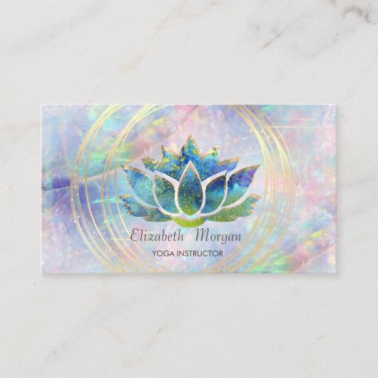 Elegant Professional, Gold Circles Lotus Opal Visitekaartje (Voorkant)