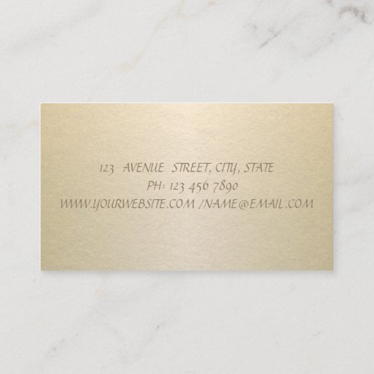 Elegant, Professional, Gold Confetti Visitekaartje (Achterkant)