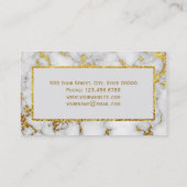Elegant Professional Gold en witte marmer Visitekaartje (Achterkant)