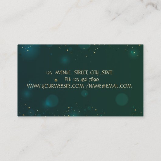 Elegant Professional Gold Glitter Yoga Girl Green Visitekaartje (Achterkant)