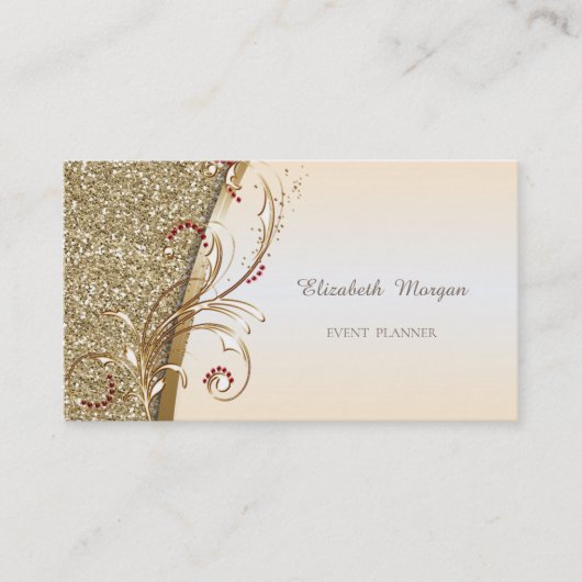 Elegant Professional Gold Glittery Visitekaartje (Voorkant)