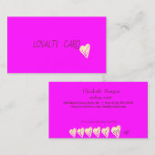 Elegant Professional Gold Hearts roze fluoresceren Klantenkaartje (Voorkant / Achterkant)