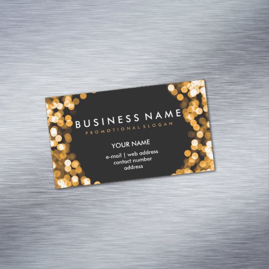 Elegant Professional Gold Hollywood Glam Lights Visitekaartje Magneet (Voorbeeld)