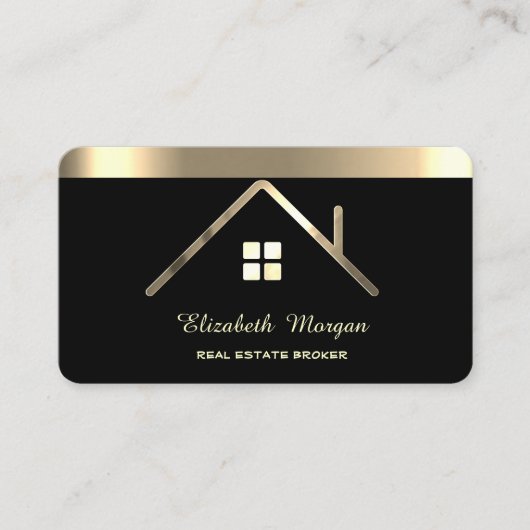 Elegant Professional Gold House Roof Stripe Visitekaartje (Voorkant)