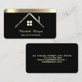 Elegant Professional Gold House Roof Stripe Visitekaartje (Voorkant / Achterkant)