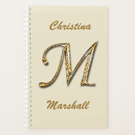 Elegant Professional Gold Letter M Monogram Initia Planner (Voorkant)