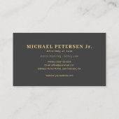 Elegant professional gold logo law firm lawyer visitekaartje (Achterkant)