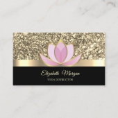 Elegant Professional Gold, Lotus Flower Yoga Visitekaartje (Voorkant)