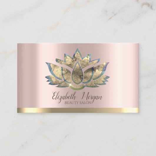 Elegant Professional Gold Lotus Roos Gold Visitekaartje (Voorkant)