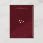 Elegant Professional Gold Monogram Premium Thick Visitekaartje (Voorkant)
