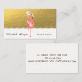 Elegant Professional, Gold, roze Flamingo Flower Visitekaartje (Voorkant / Achterkant)