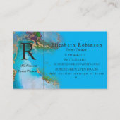 Elegant Professional Gold Sky Blue Marble Business Visitekaartje (Voorkant)