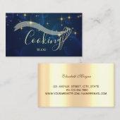 Elegant Professional, Gold Stars, Whisk, Koken Visitekaartje (Voorkant / Achterkant)