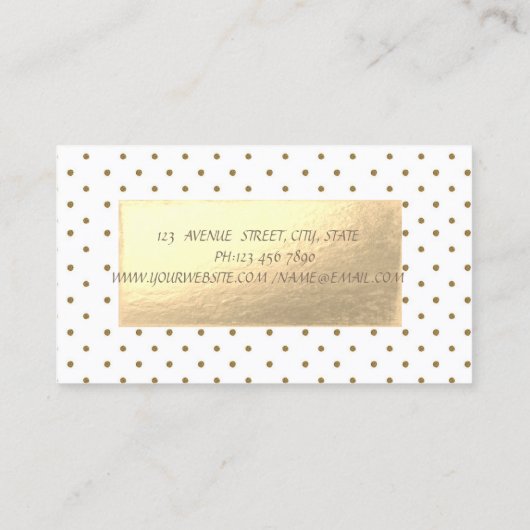Elegant Professional, Gold Stippen, kant Visitekaartje (Achterkant)