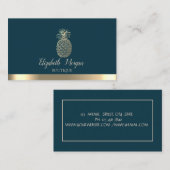 Elegant Professional Gold Stripe ananas Visitekaartje (Voorkant / Achterkant)