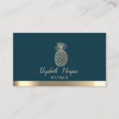 Elegant Professional Gold Stripe ananas Visitekaartje (Voorkant)