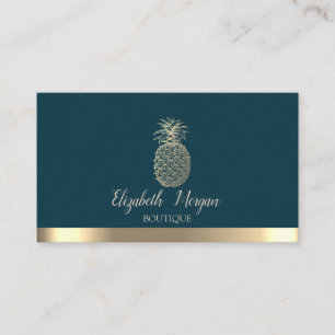 Elegant Professional Gold Stripe ananas Visitekaartje