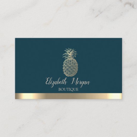 Elegant Professional Gold Stripe ananas Visitekaartje (Voorkant)