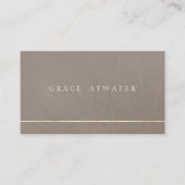 Elegant Professional Gold Stripe & Brown Taupe Visitekaartje (Voorkant)