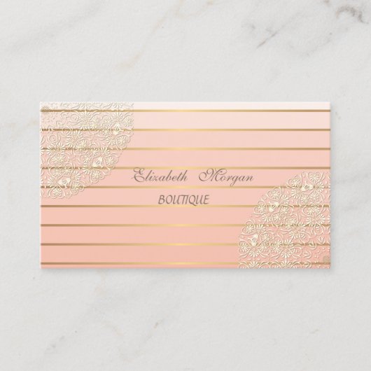 Elegant Professional, Gold Stripes, kant Visitekaartje (Voorkant)
