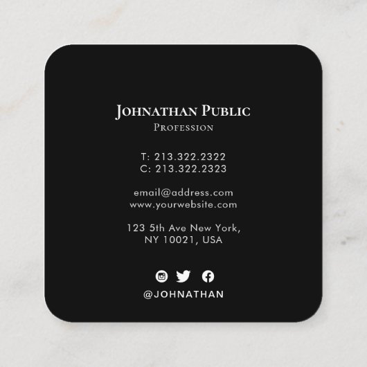 Elegant Professional Gold Waterverf Abstract Vierkante Visitekaartje (Achterkant)