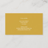 Elegant Professional Gold Yellow Monogram White Visitekaartje (Achterkant)