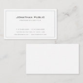 Elegant Professional Gray White Plain Modern Visitekaartje (Voorkant / Achterkant)