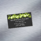 Elegant Professional Green Bokeh-lampjes Visitekaartje Magneet (Voorbeeld)