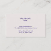 Elegant Professional Grey Pattern Business Kaart Visitekaartje (Achterkant)