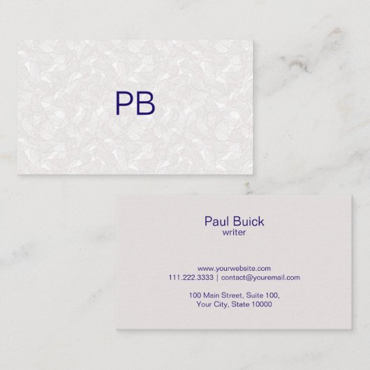 Elegant Professional Grey Pattern Business Kaart Visitekaartje (Voorkant / Achterkant)