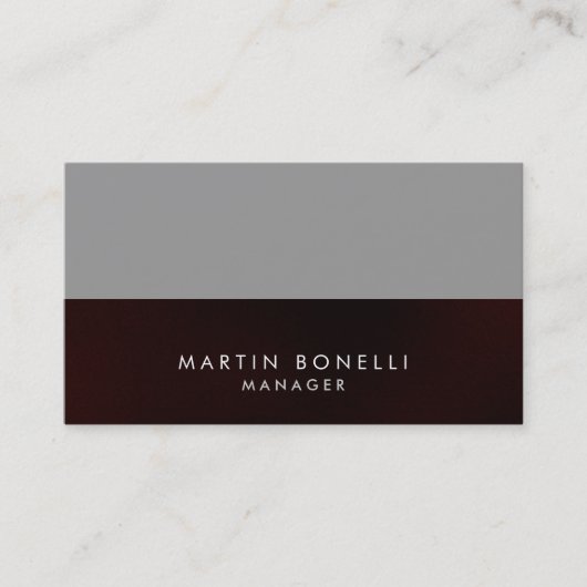 Elegant Professional Grey Red Stripe Visitekaartje (Voorkant)