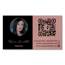 Elegant Professional Hair Stylist QR-code Magnetisch Visitekaartje