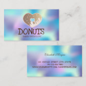 Elegant Professional, holografisch, donuts, bakker Visitekaartje (Voorkant / Achterkant)