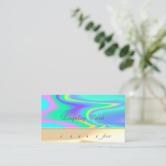 Elegant Professional Holographic Loyalty-Kaart Klantenkaartje (Staand voorkant)