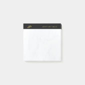 Elegant Professional Initialen Black Gold Marble Post-it® Notes (Voorkant)