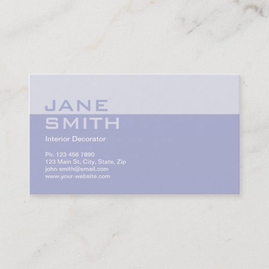 Elegant Professional Interior Design Decorator Visitekaartje (Voorkant)