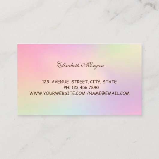 Elegant Professional Iridescent,Donuts,Bakery Visitekaartje (Achterkant)