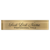 Elegant Professional Kantoor Sign Faux Gold Naambordje (Voorkant)