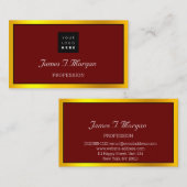 Elegant Professional Lijst Logo Black Burgund Gold Visitekaartje (Voorkant / Achterkant)
