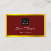 Elegant Professional Lijst Logo Black Burgund Gold Visitekaartje (Voorkant)