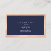 Elegant Professional Lijst Metal Blue Navy Peach Visitekaartje (Achterkant)