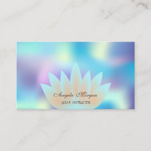 Elegant Professional Lotus Flower Holographic Visitekaartje
