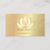 Elegant Professional Lotus Gold Confetti Yoga Visitekaartje (Voorkant)