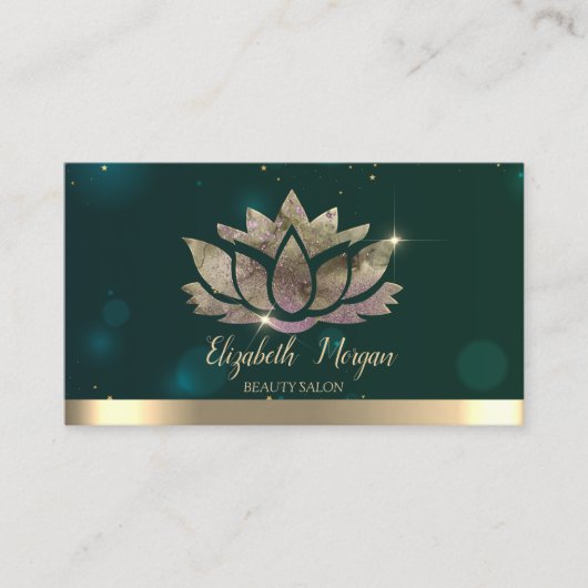 Elegant Professional Lotus Green Visitekaartje (Voorkant)