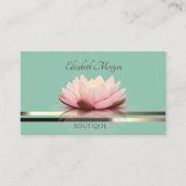 Elegant Professional Lotus Stripes Mint Green Visitekaartje (Voorkant)