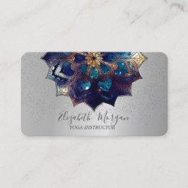 Elegant Professional Mandala Silver Confetti Yoga Visitekaartje
