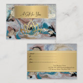 Elegant Professional Marble Gold Lotus Confetti Kortingskaartje (Voorkant / Achterkant)