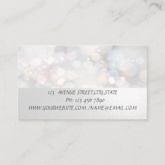 Elegant Professional Minimalist, Bokeh Visitekaartje (Achterkant)