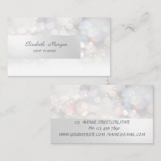 Elegant Professional Minimalist, Bokeh Visitekaartje (Voorkant / Achterkant)