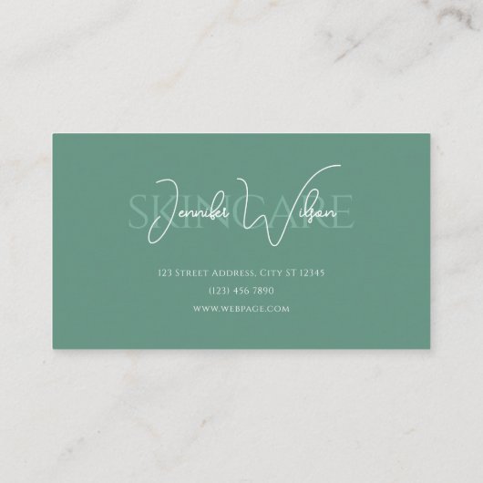 Elegant professional minimalist skincare visitekaartje (Achterkant)
